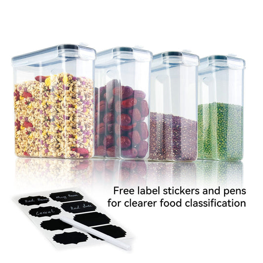 4X Airtight 2.5L Food Cereal Containers Lid for Kitchen Flour Pasta Sugar Baking