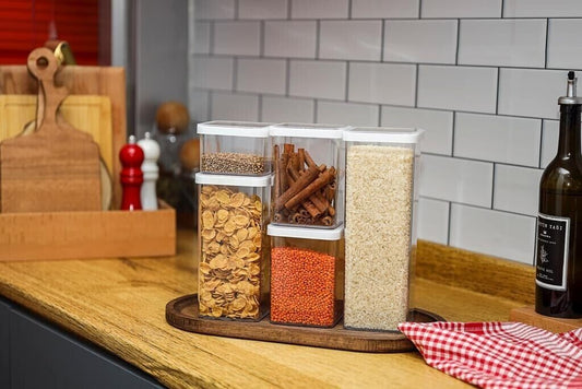 Kitchen Storage Container Food Storage Container Set of 5 Cereal Tub and Lid